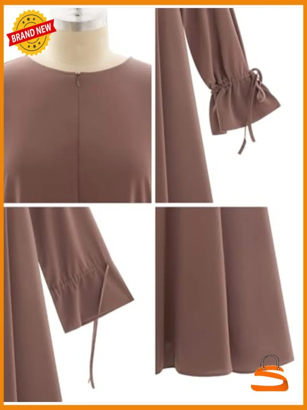 Muslim Abaya Long Sleeve Prayer Dress Arabic Kaftan Islamic - Picture 4 of 5